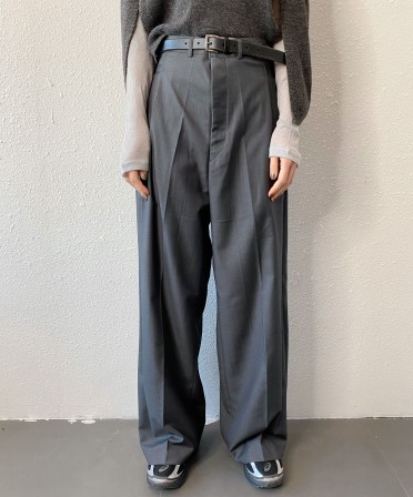 Grey Side Pleated Slack #250337